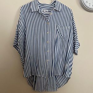 Madewell blue and white button down blouse
